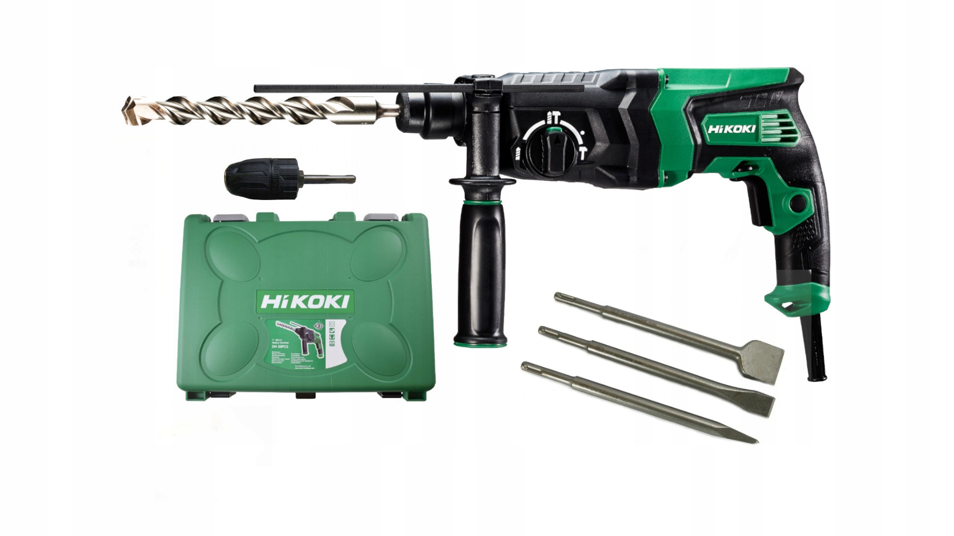 

Hikoki DH26PC2 Młotowiertarka 830W+Dłuta+adapter