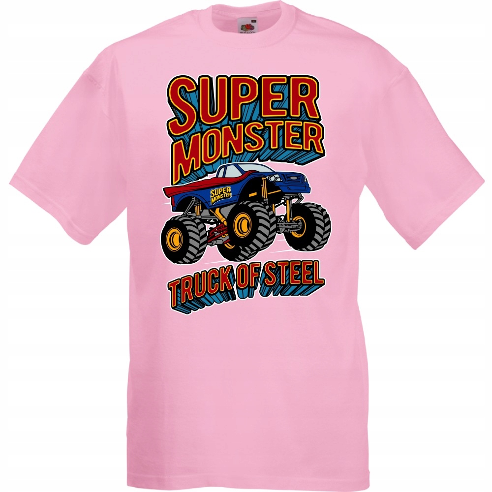 

Koszulka monster truck super samochód S różowa