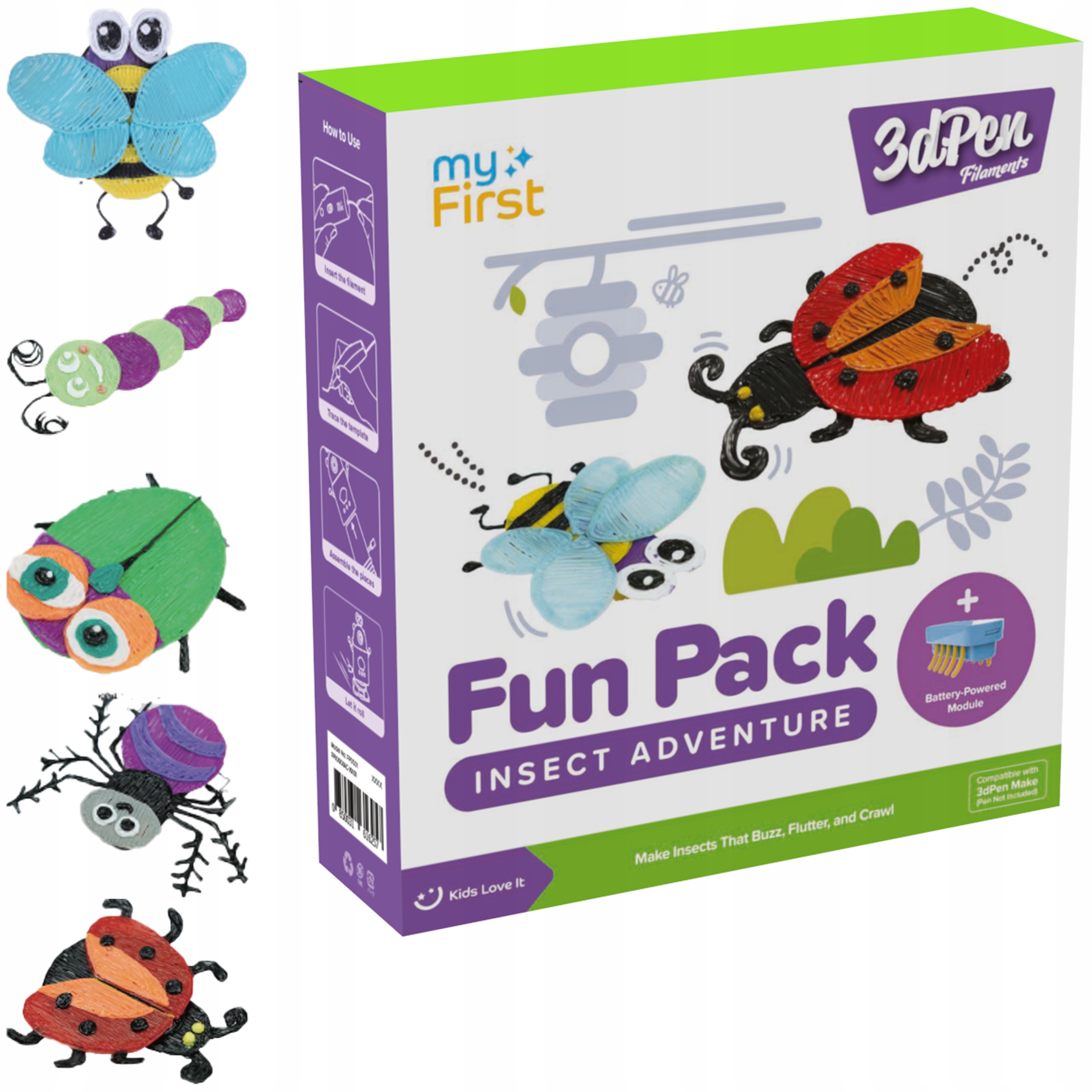 Myfirst 3dPen Make Insect Adventure Zestaw Kreatywny do Długopisu 3dPen