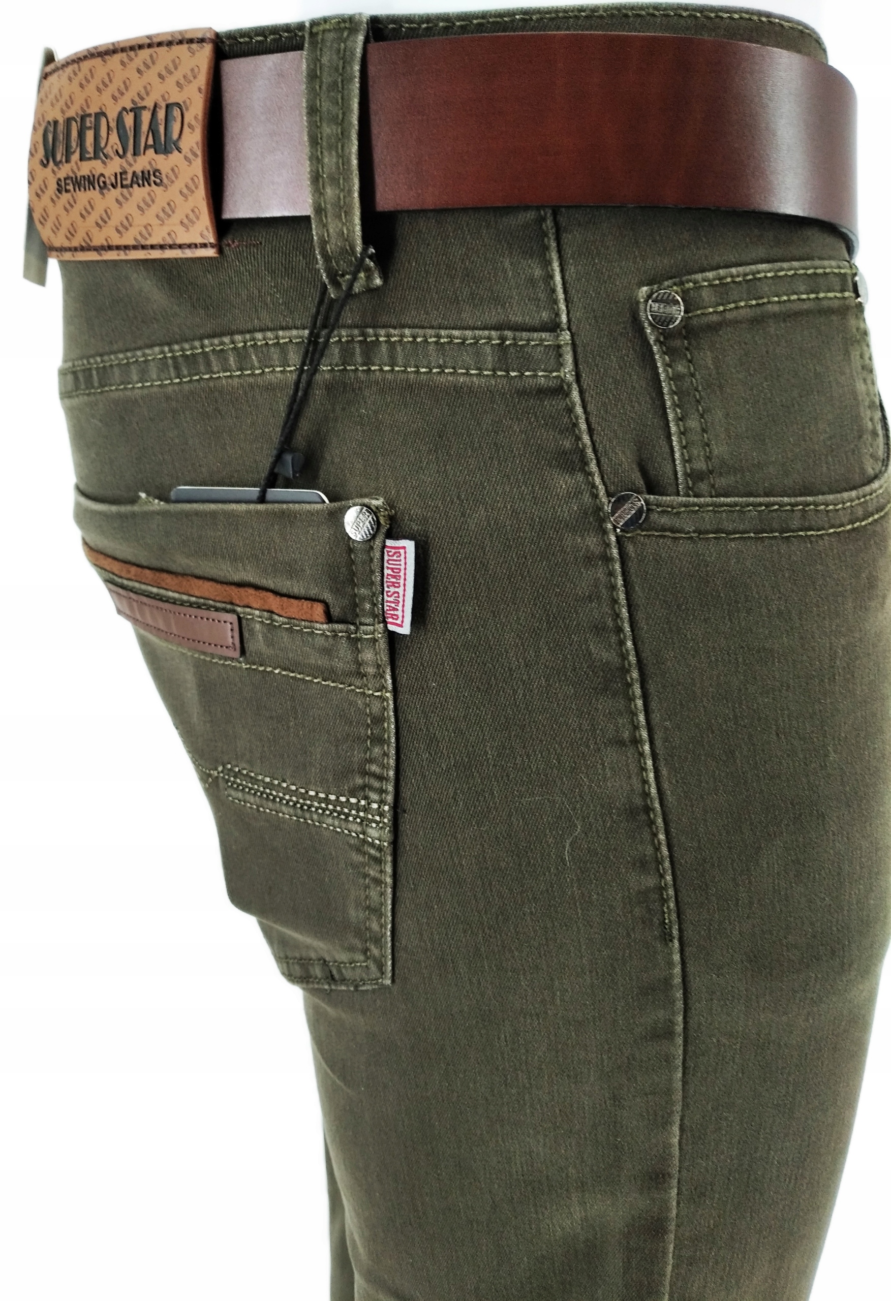 

Spodnie Męskie Jeans Khaki Proste W36 L30 92-94 CM
