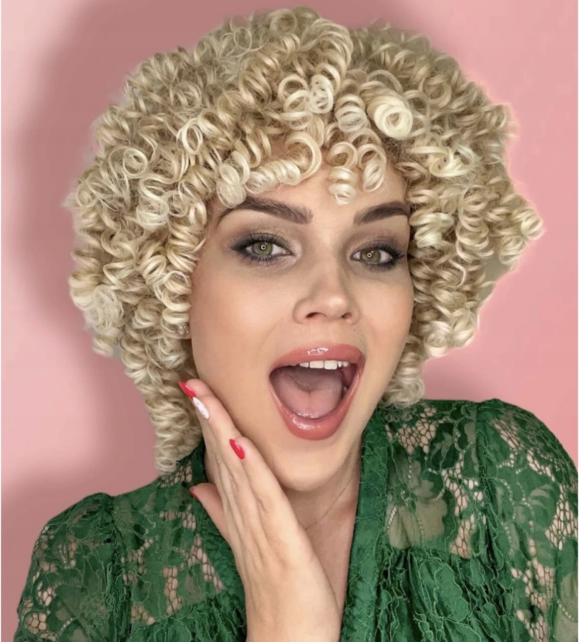 Blond afro paruka Vivien