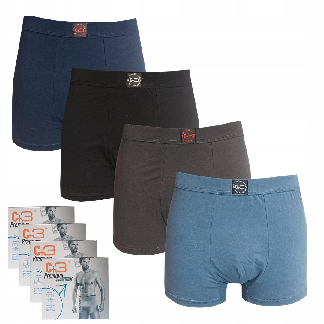 

4x Bokserki C+3 Premium Bawełna 3XL XXXL