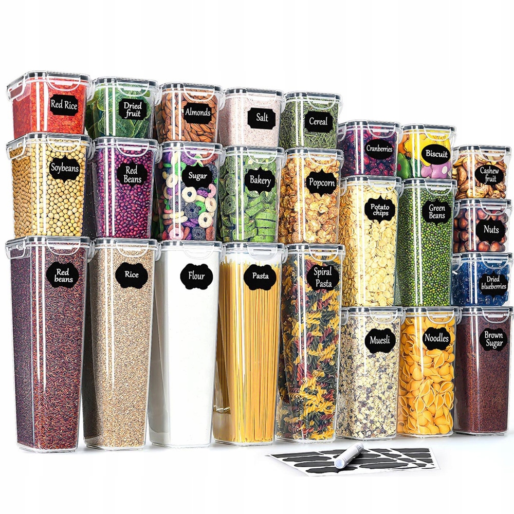 25 X Hermetické nádoby na potraviny pro skladování Set Nádob