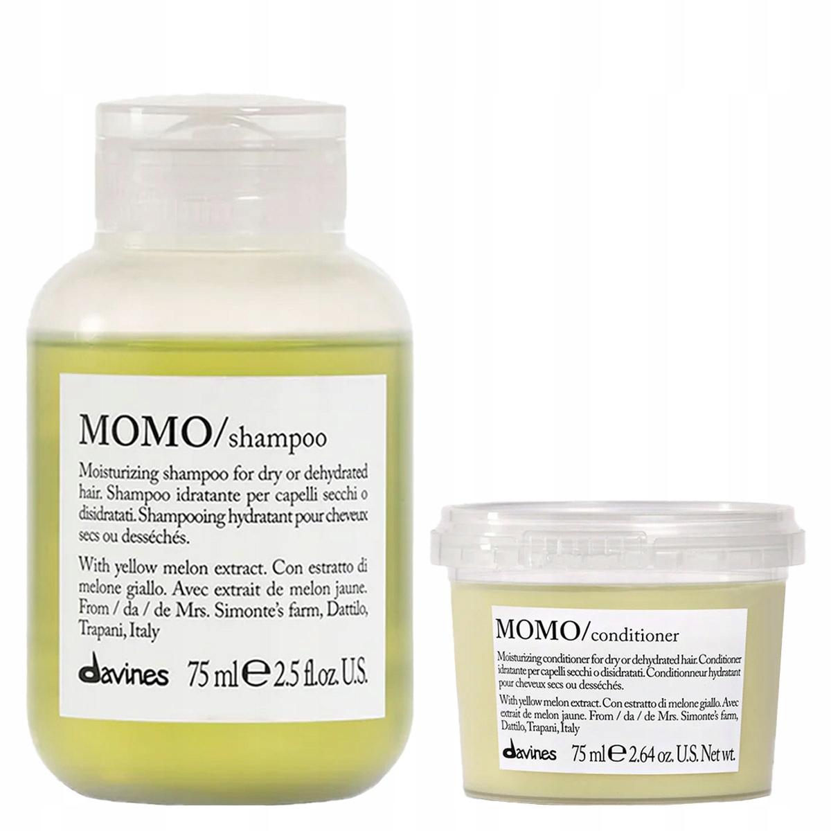 Davines Momo mini šampon 75 Ml, kondicionér 75 Ml pro suché vlasy