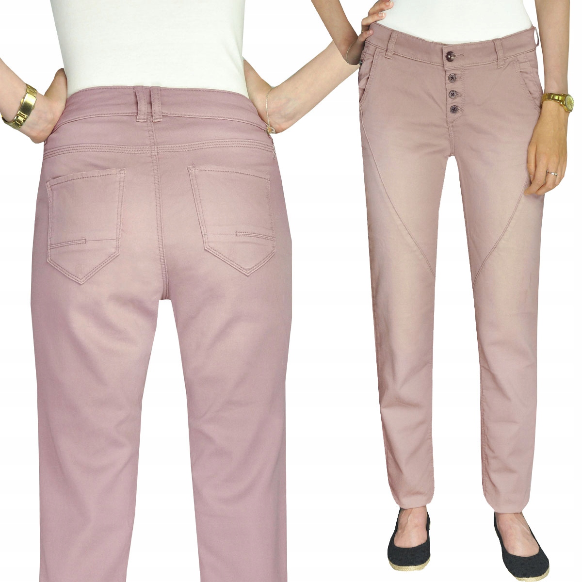 

Esprit Nowe Damskie Spodnie B. Róż 4 Guziki XL 42