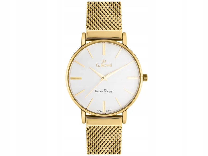 Pánské hodinky s elegantním vzorem na náramku, barva zlatý světlý ciferník