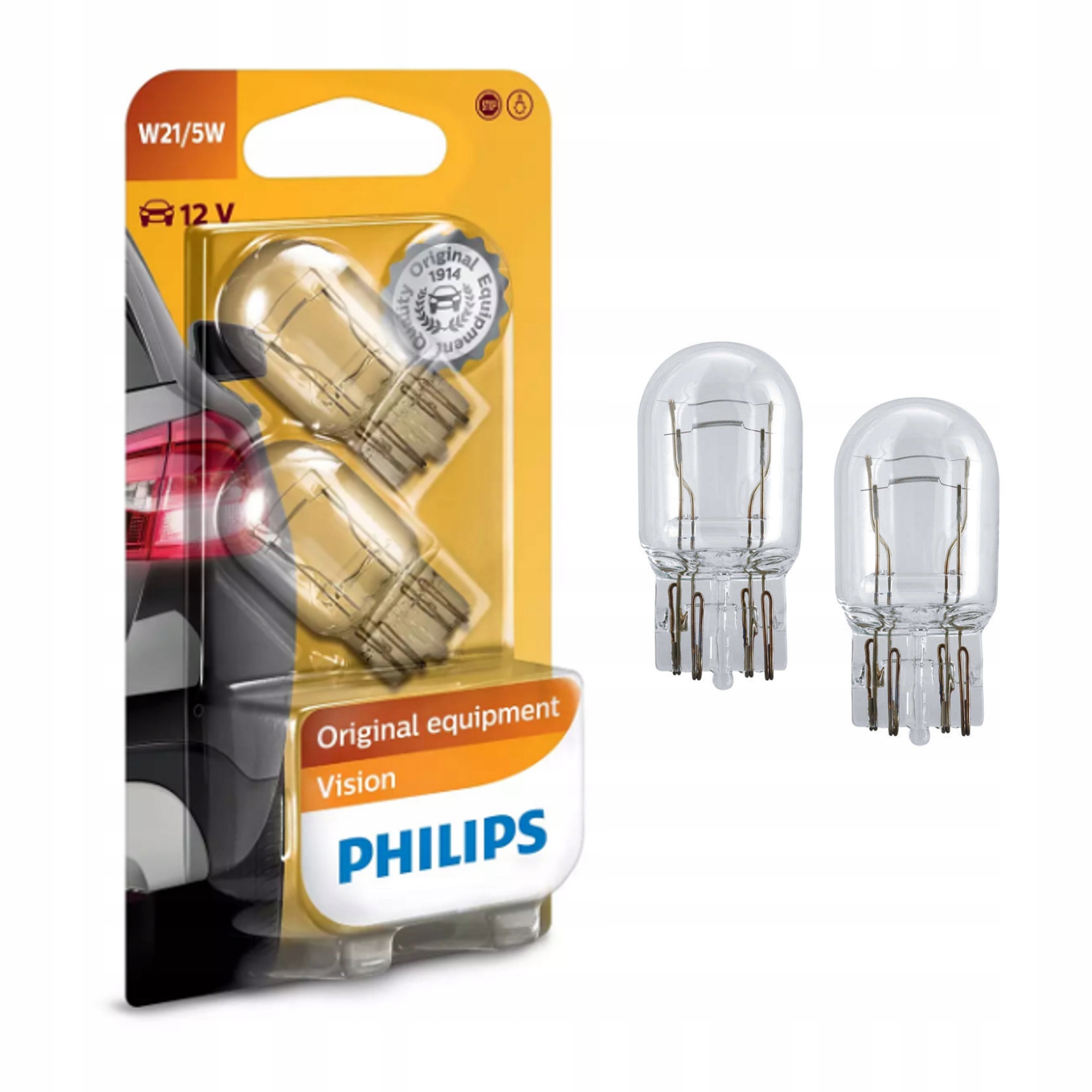 

Philips Żarówki W21/5W Vision 12V 2szt