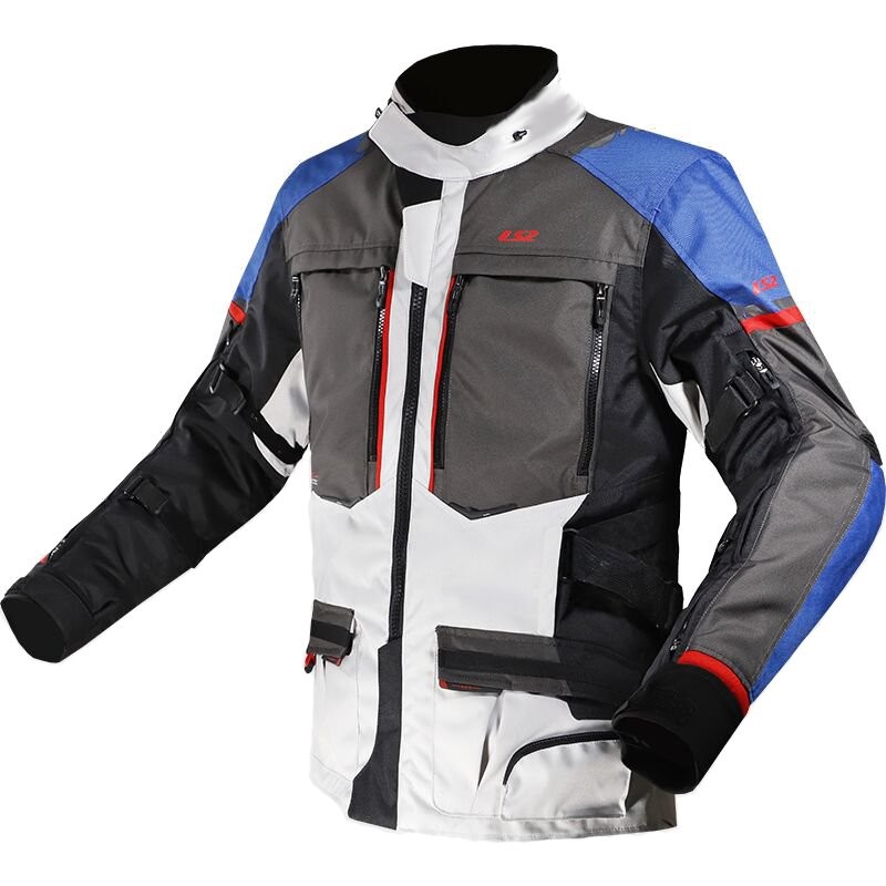 LS2 Norway Man Blue Black Grey Red pánska turistická motocyklová bunda XXL