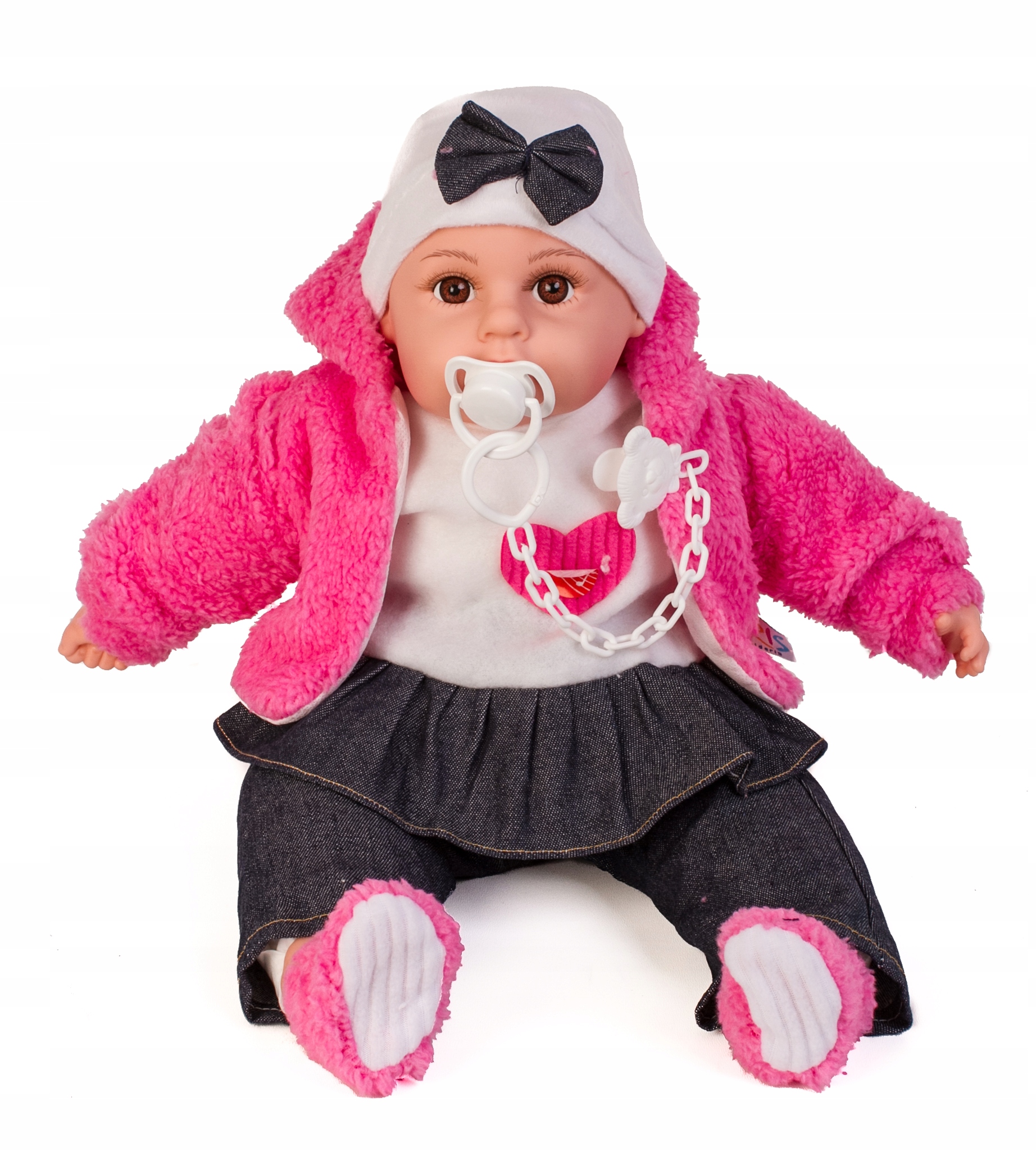 INTERAKTYWNA LALKA SŁODKI BOBAS DORIS 45cm + SMOCZEK w zestawie Marka Doris