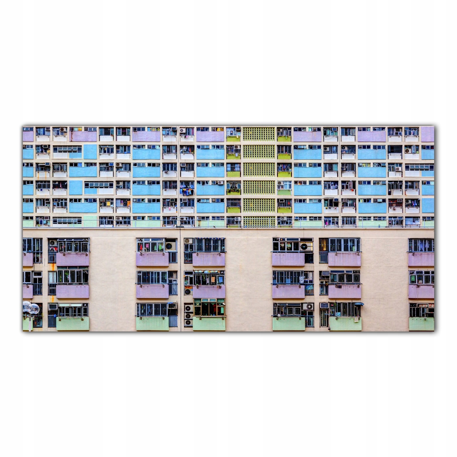 Retro budova Město 140x70 Tvrzené sklo panel