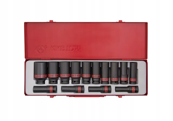 ZESTAW NASADEK UDAROWYCH CALOWYCH 1/2" 14cz. DŁUGIE 6-kąt. 3/8" - 1-1/4", K