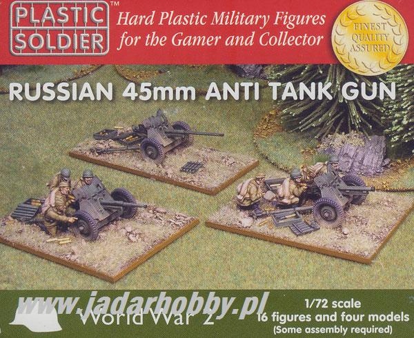 Plastový voják 1/72 WW2G20001 Ruská 45mm protitanková zbraň