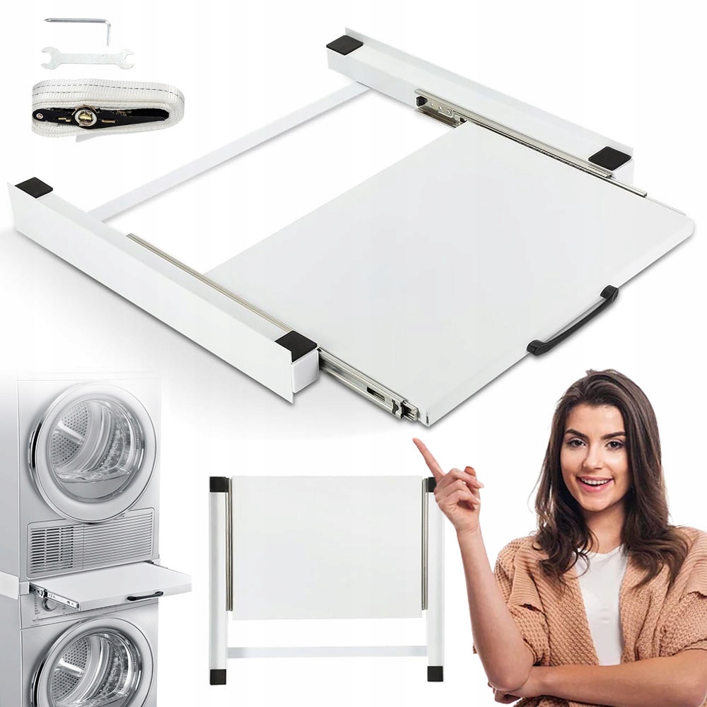 Łączniki Pralki Z Suszarką Z Wysuwana Płytka Rozszerzeń Uniwersalny Biały