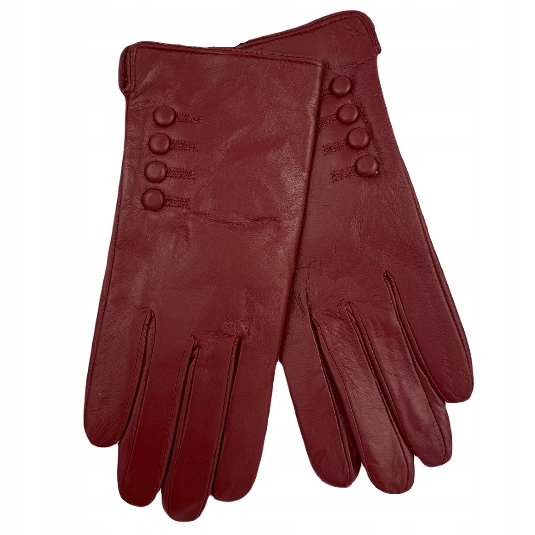 Kožené rukavice Toscanio LG-A1802 L, vínová barva