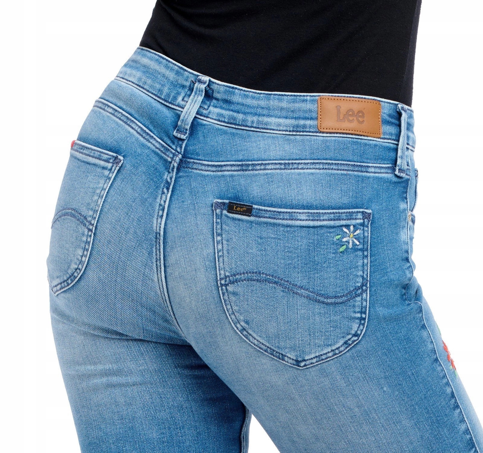 Damskie spodnie rurki Lee Scarlett Flash Blue L526RJUZ 27/31