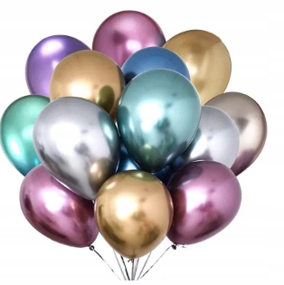 Balony lateksowe KOLOROWE MIX SHINY CHROM 20 szt