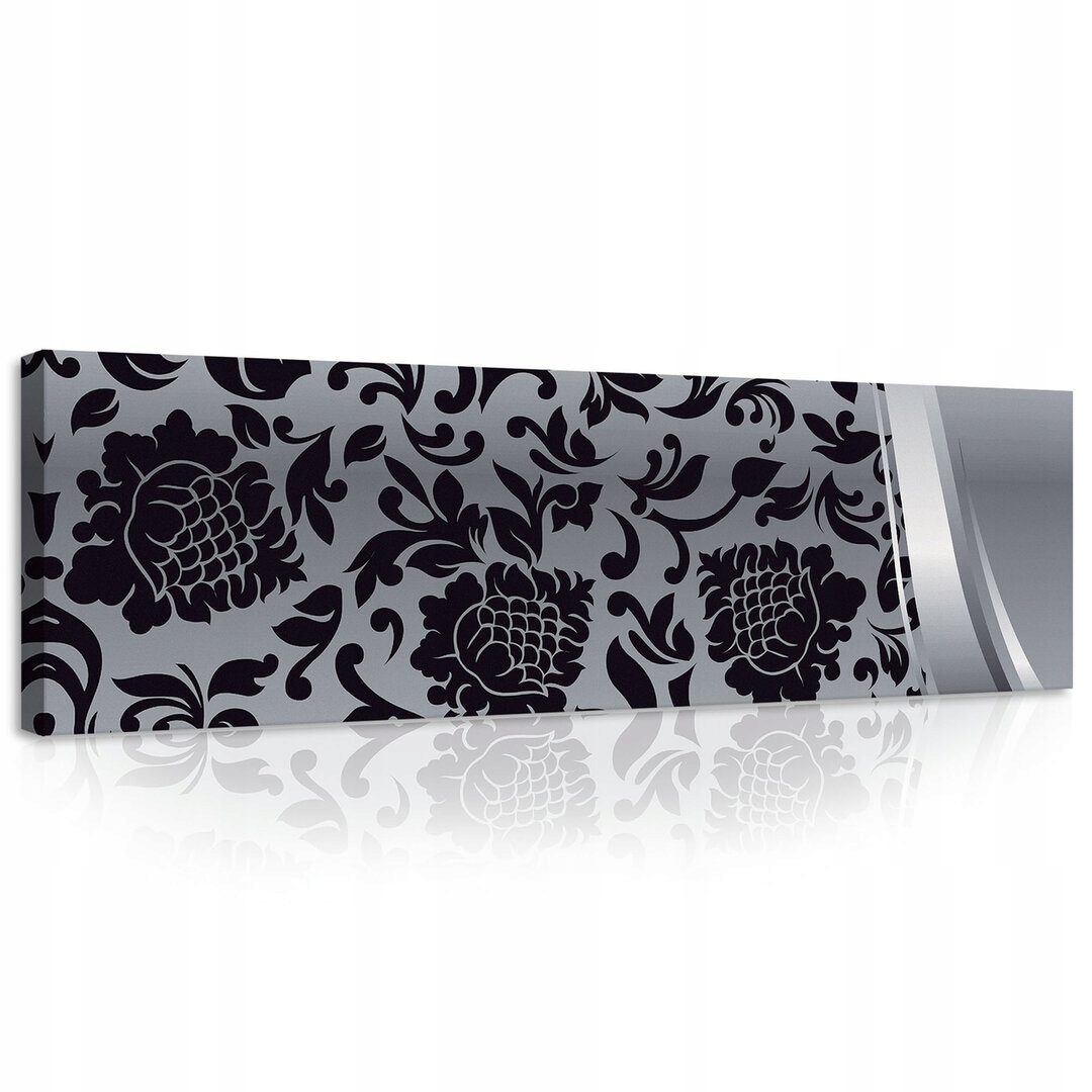 Obraz 145x45 Vzor damašku květinový ornament monochromatický elegance