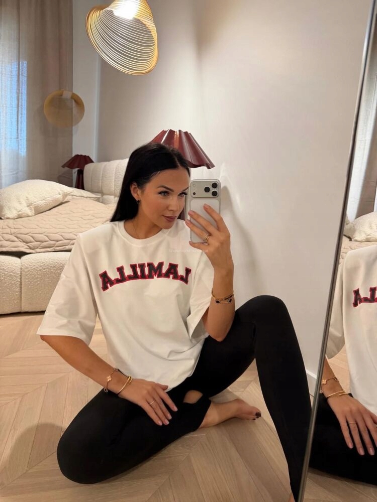 La Milla Oversize Tričko S Logem, Bílé