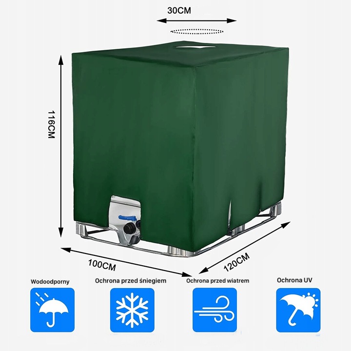 POKROWIEC NA ZBIORNIK MAUZER IBC 1000L OSŁONA WODĘ Marka inny