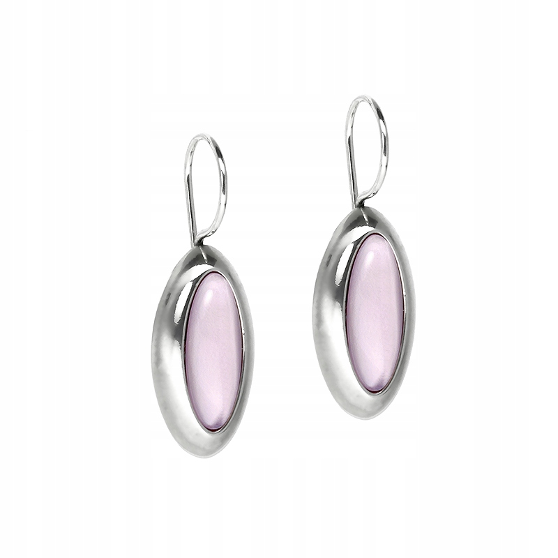 Stříbrné náušnice s kamenem SG-135-KB-S