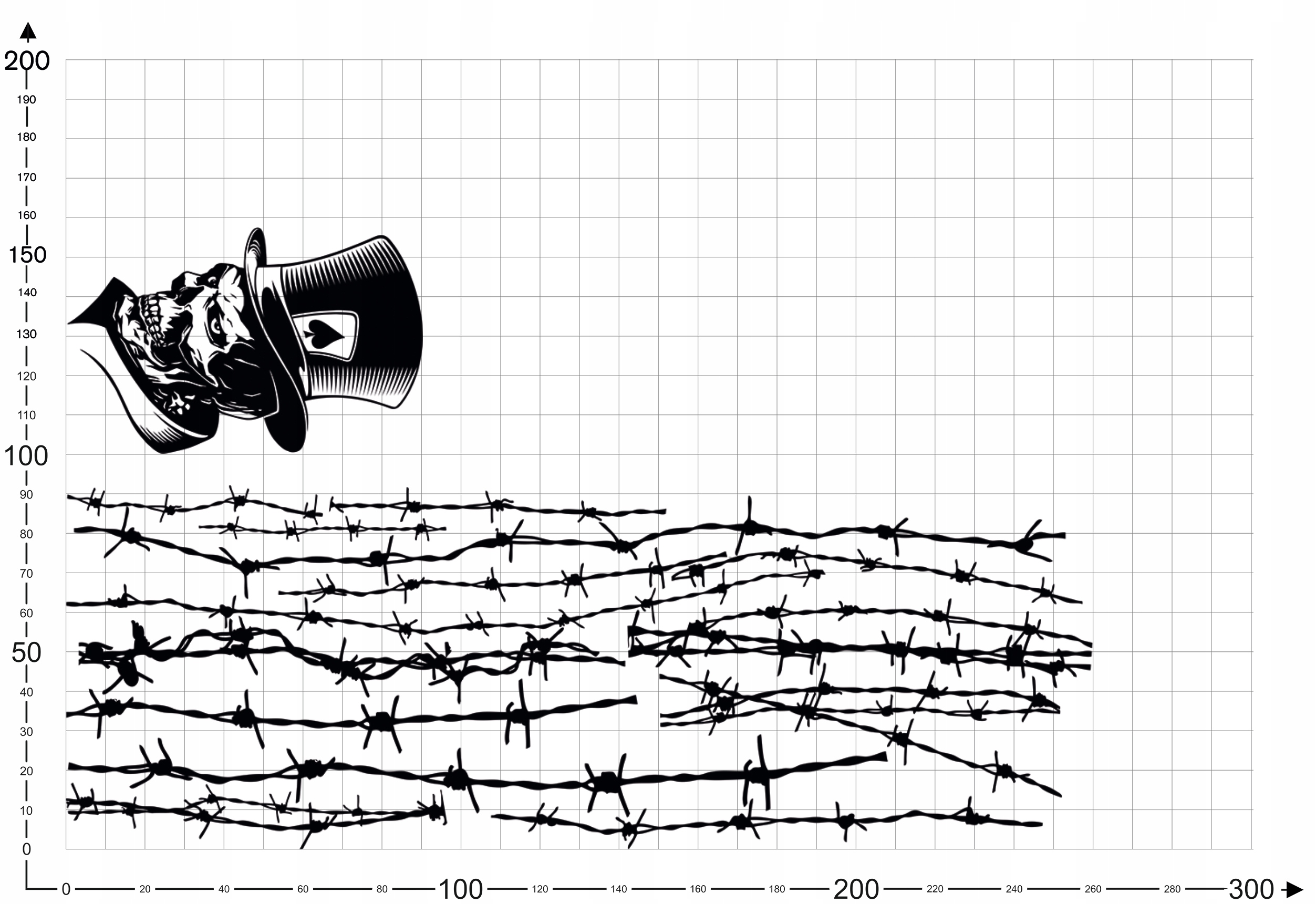 2x NAKLEJKA Grafika na samochód MOTYW CZASZKA Czacha Skull DRUTY 94x670 Producent MGDesign