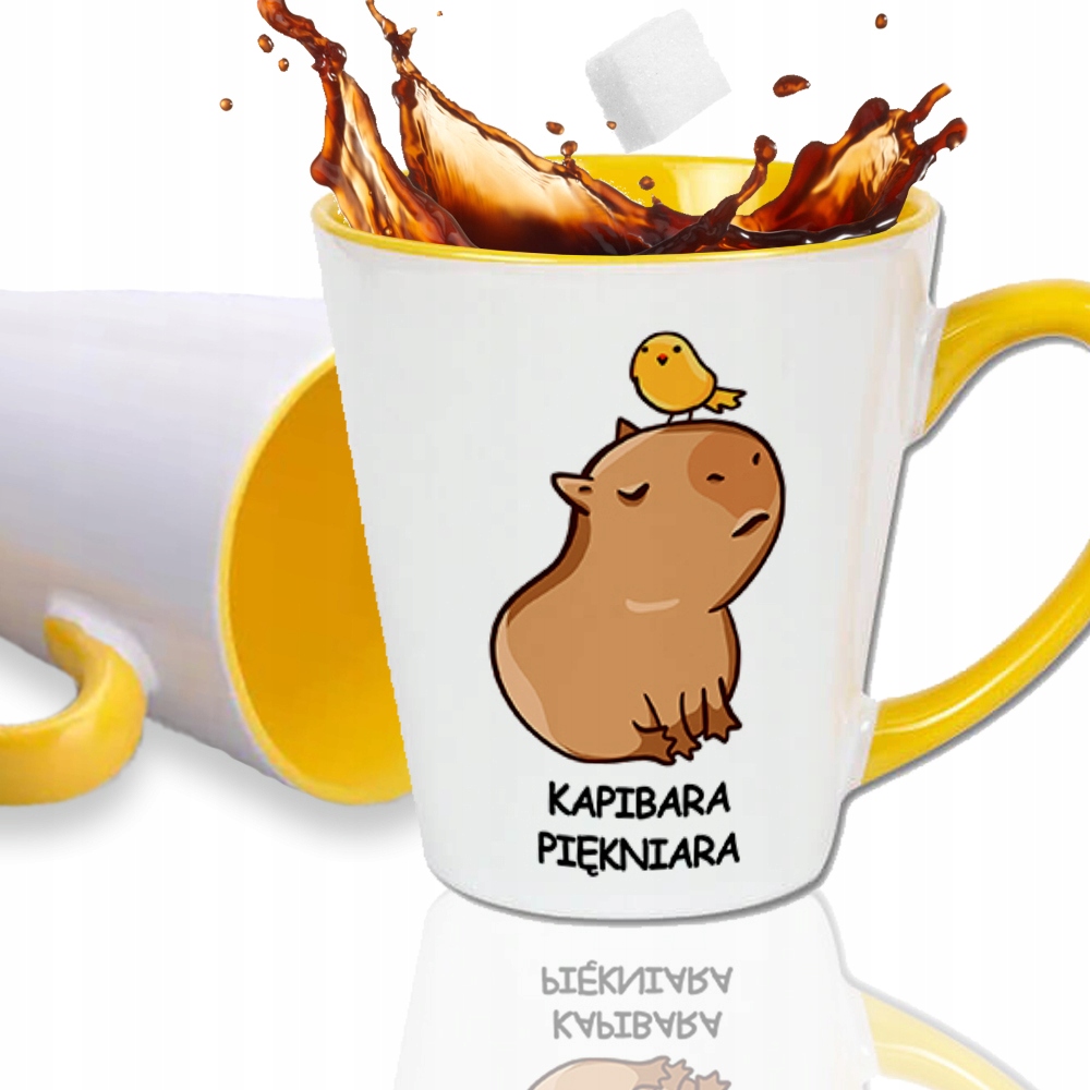 

Kubek Żółty Latte Małe Kapibara Piękniara