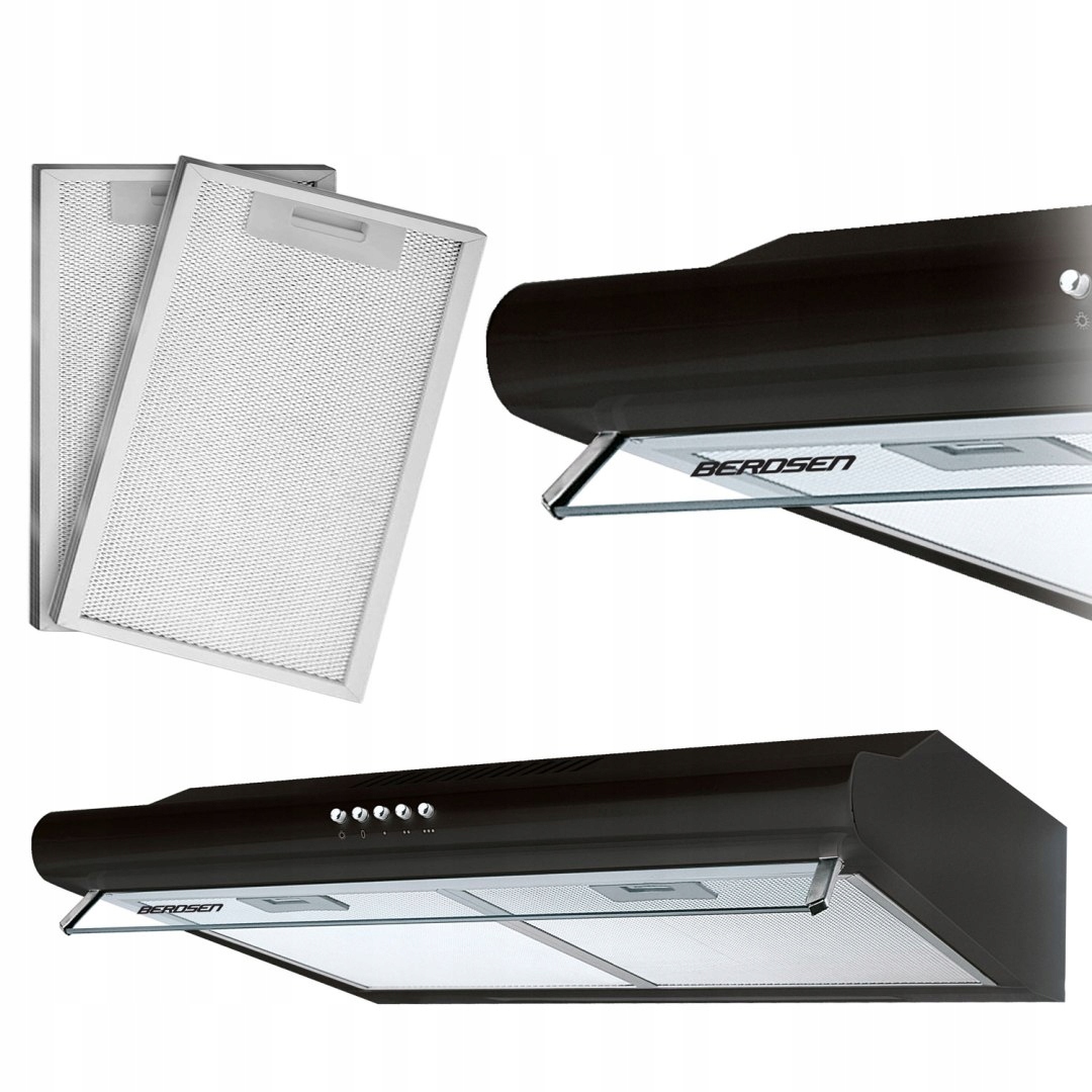 Podskrinkový kuchynský digestor pohlcovač 50 cm Berdsen BE-10-A čierny