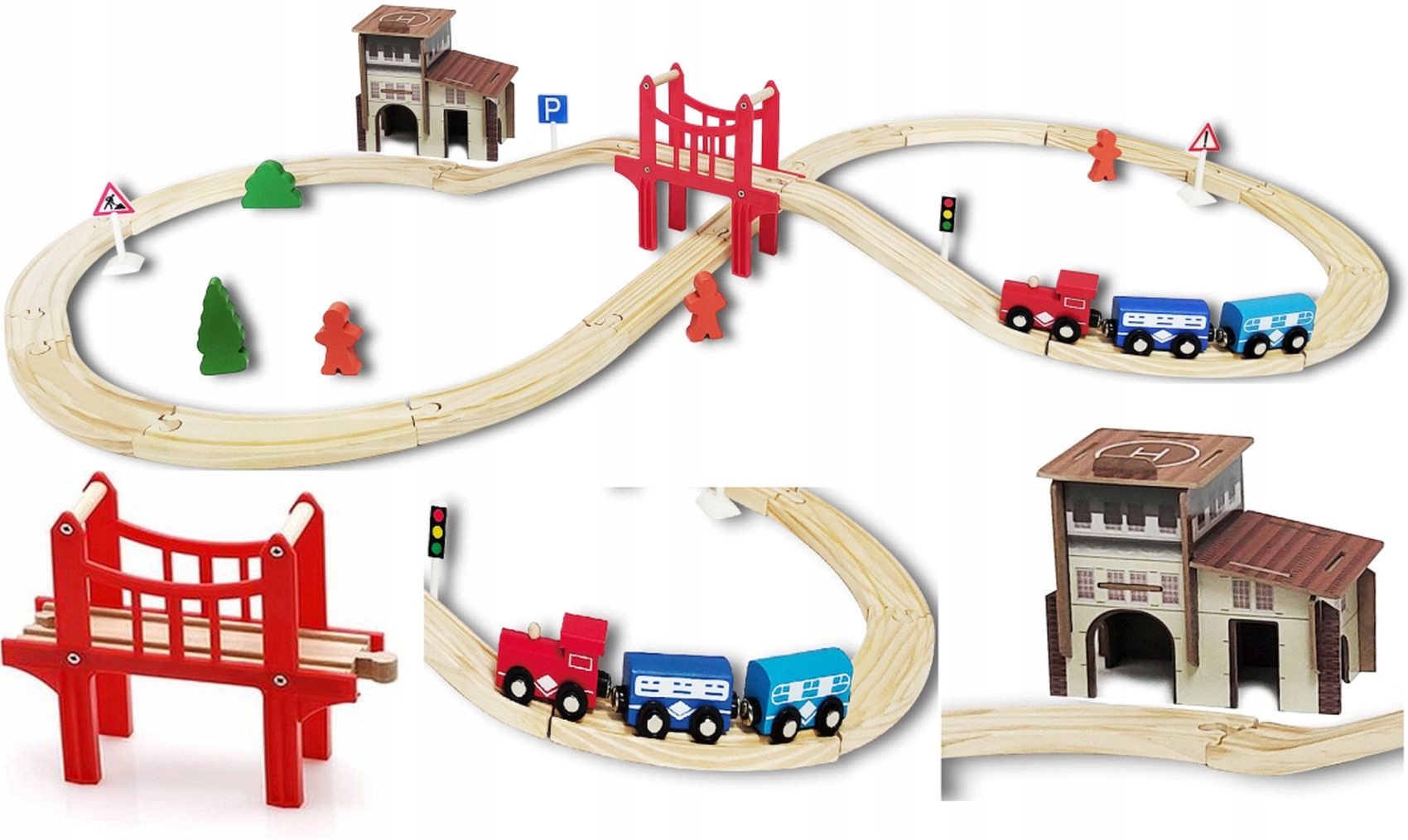 DREWNIANA KOLEJKA WIADUKT BUDYNEK +akcesoria EAN (GTIN) 5905644470200