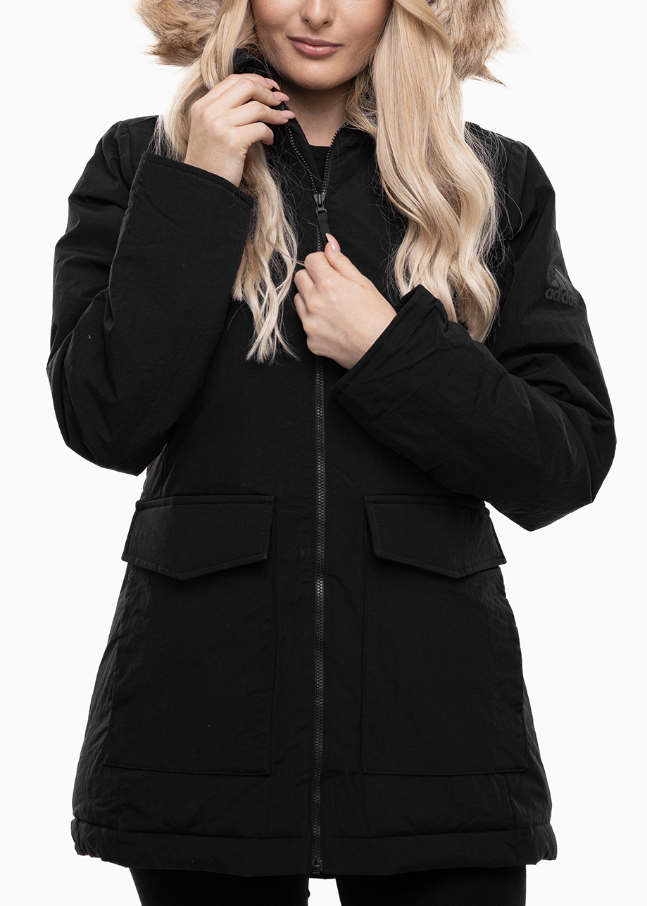 adidas dámská zimní péřová bunda parka s kapucí teplá vel. M