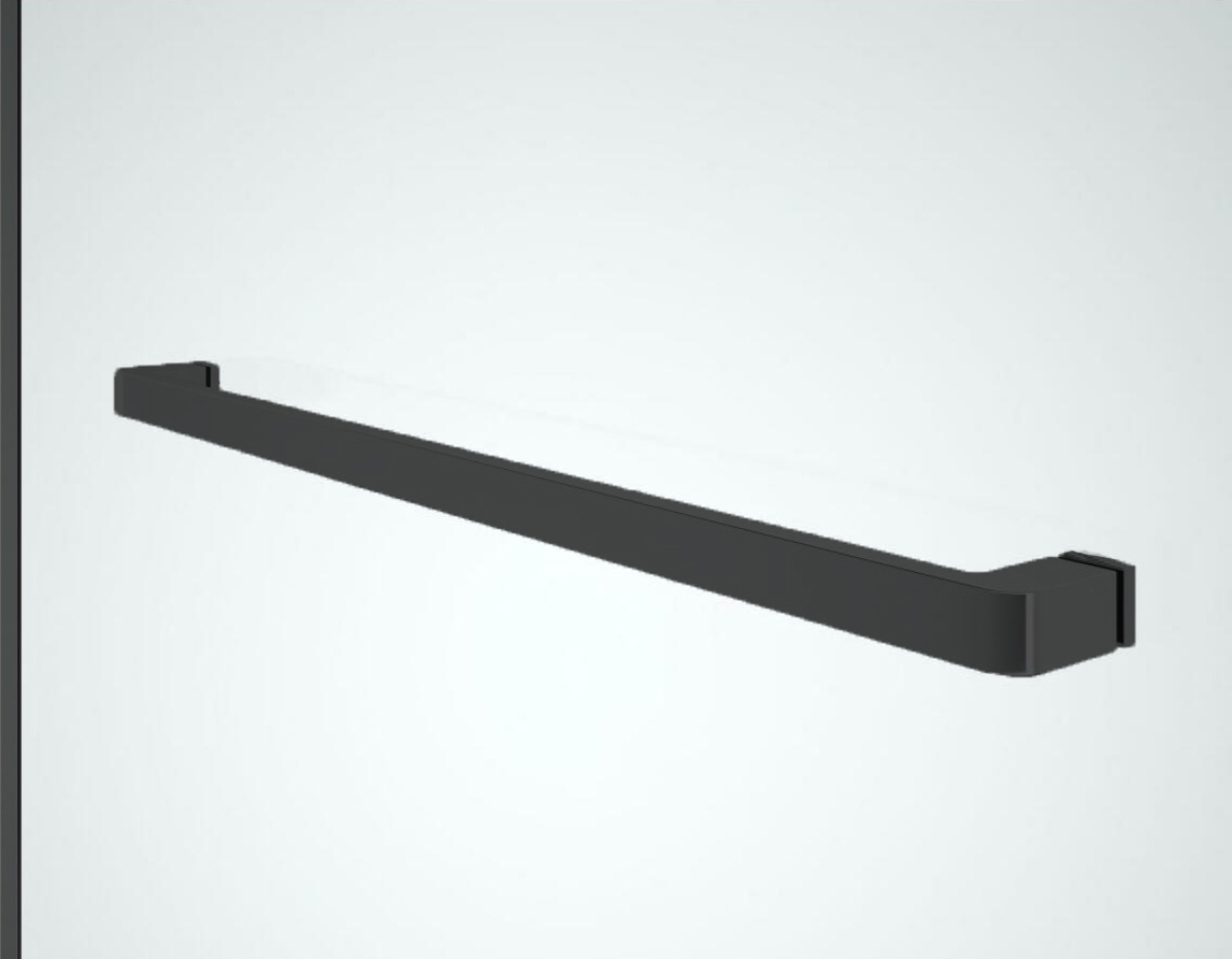 SZYBA PRYSZNICOWA CZARNA 90 CM ŚCIANKA Z WIESZAKIEM POD PRYSZNIC BLACK SOLA Marka Essente