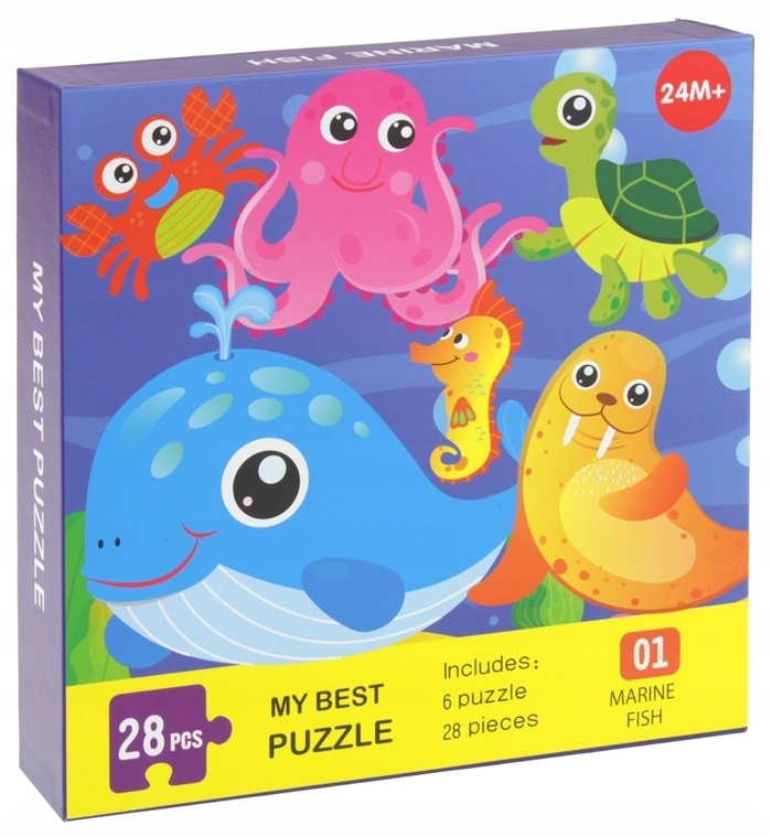 

Edukacyjna Układanka 28 el. Puzzle Ryby Morskie