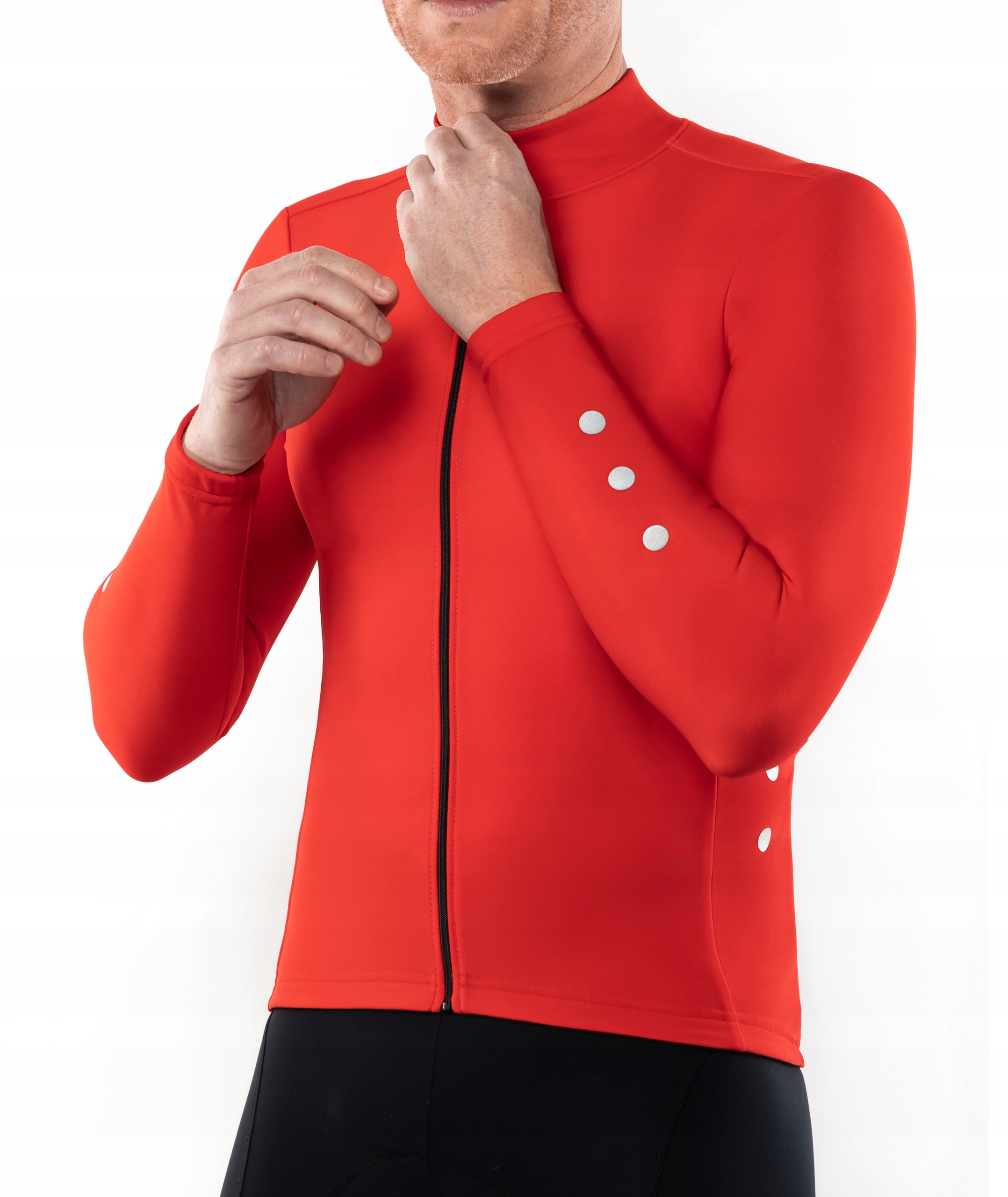 OCIEPLANA BLUZA KOLARSKA CZERWONA L, ODBLASKI, LOKOSPORT, SZOSOWKA. Model SG33