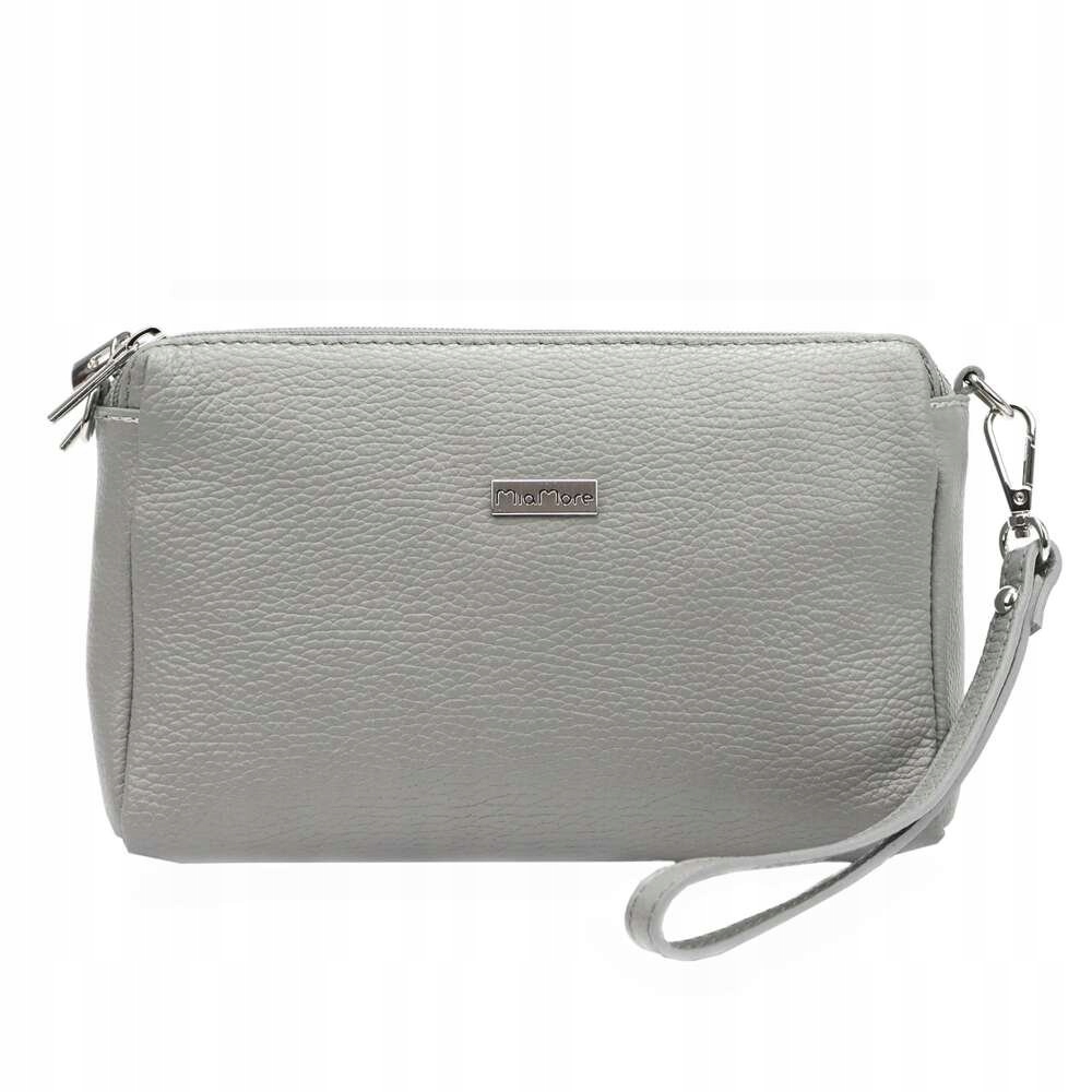 Kabelka Přes Rameno kabelka MiaMore Popiel Kožená s páskem MiaMore 01-042