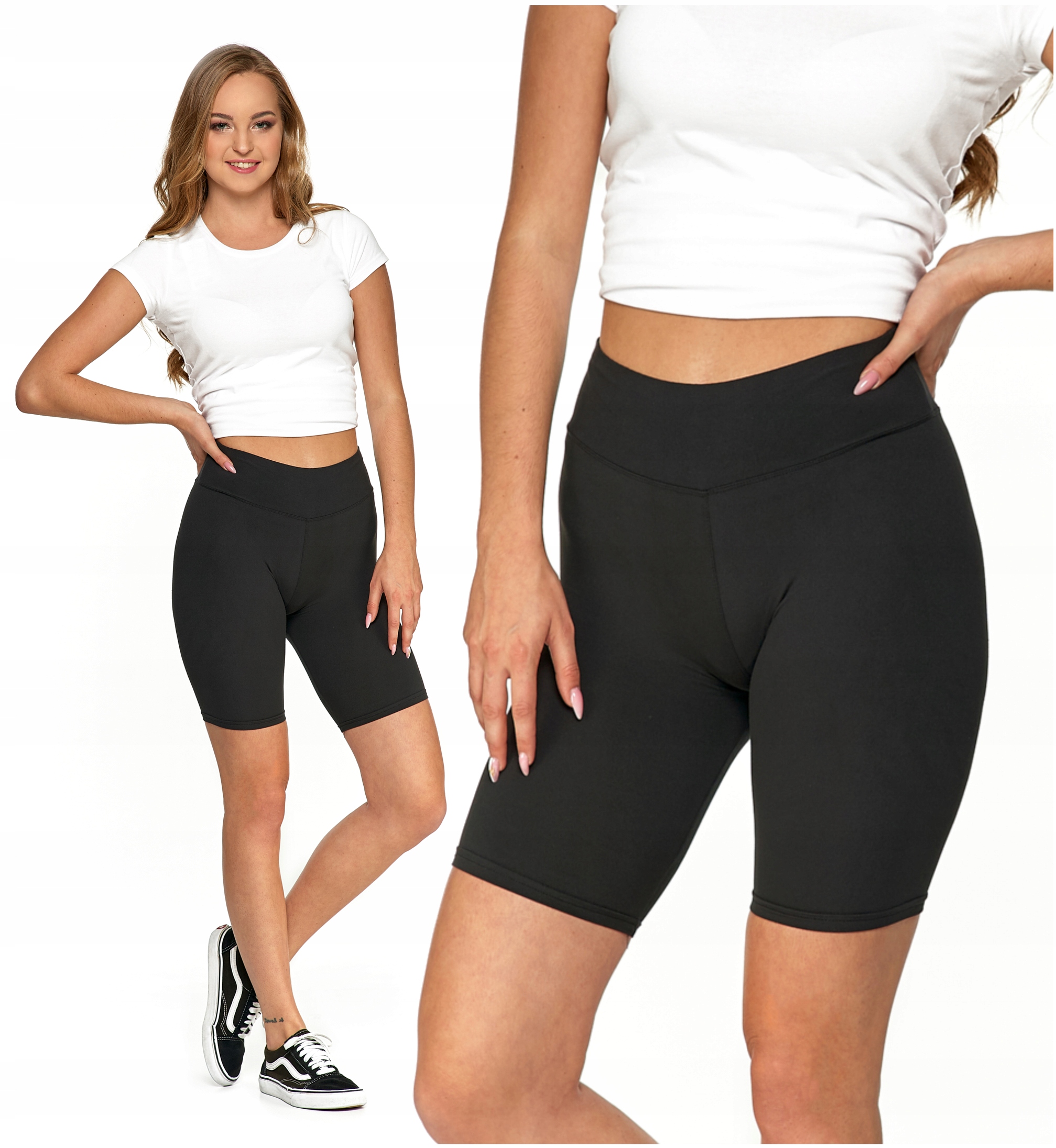 LEGGINSY KOLARKI MORAJ WYSOKI STAN KRYJĄCE POLIESTER PRZED KOLANO ROZ L/XL