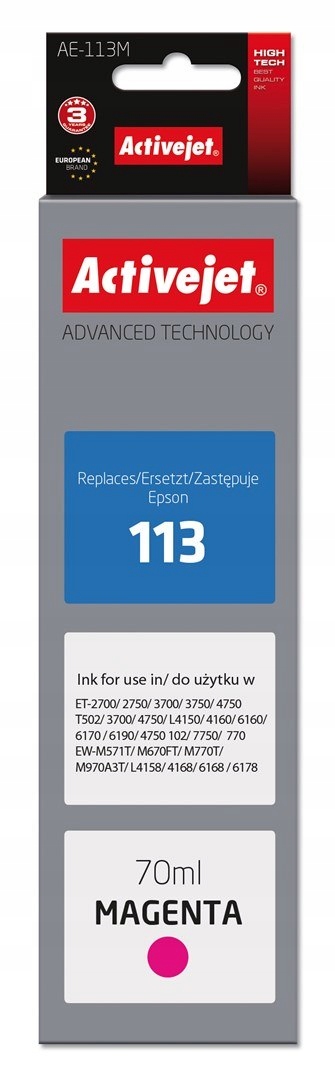 Activejet AE-113M Tusz (zamiennik Epson 113 C13T06B340; Supreme; 70ml; czer