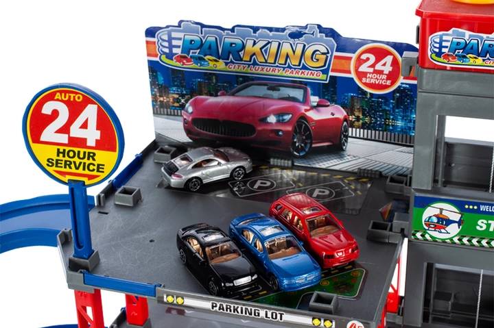 XXL PARKING GARAŻ Z AUTKAMI MYJNIA 4 PIĘTROWY Model garaż