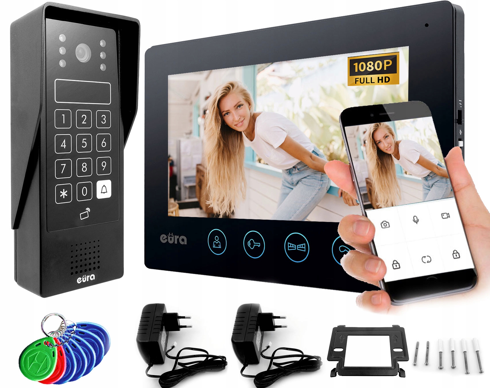

Wideodomofon WiFi Aplikacja 7'' Full Hd Czarny