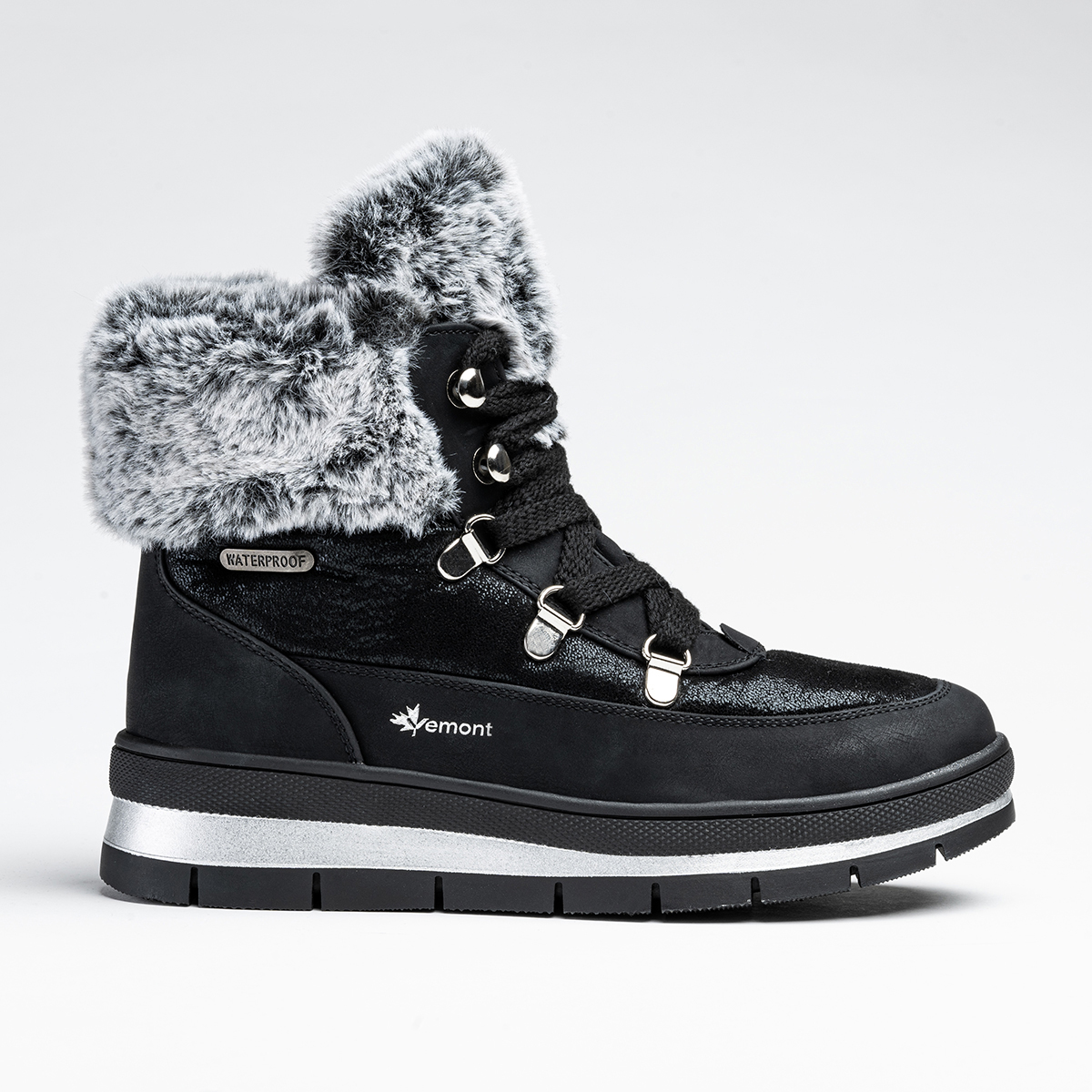 Śniegowce WODOODPORNE wygodne botki CIEPŁE buty zimowe lekkie SUWAK Vemont Długość wkładki 24.2 cm