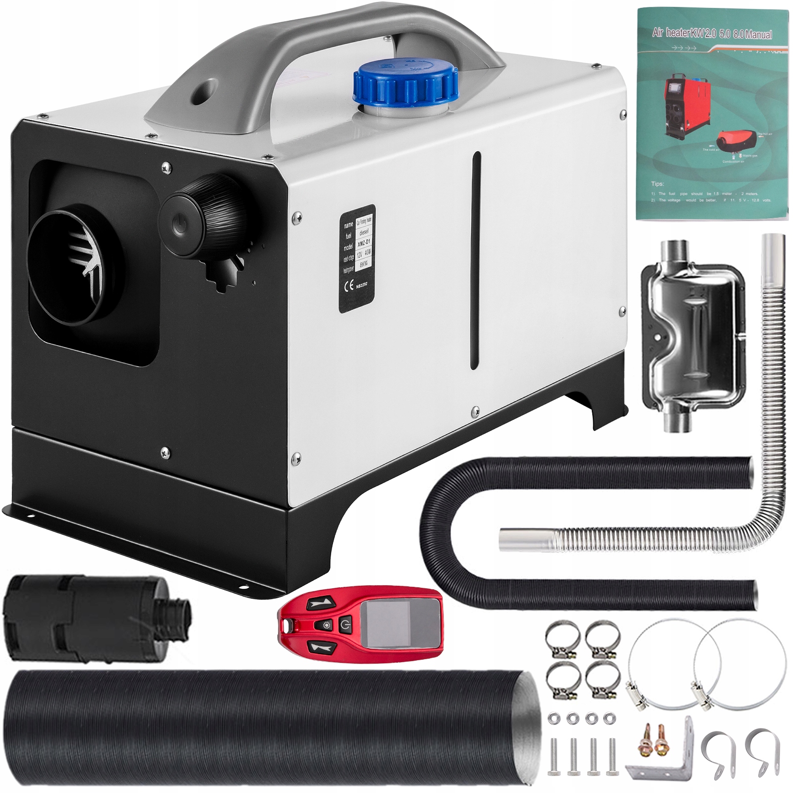 Ogrzewanie postojowe Hcalory 12V 5-8KW Diesel Air Heater z EU za $122.99 /  ~536zł 