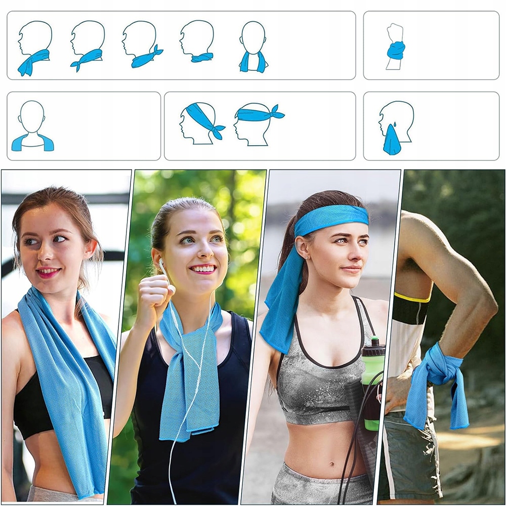 10X RĘCZNIK CHŁODZĄCY RĘCZNIK SPORTOWY Z MIKROFIBRY DO BIEGANIA, JOGI Marka inna marka