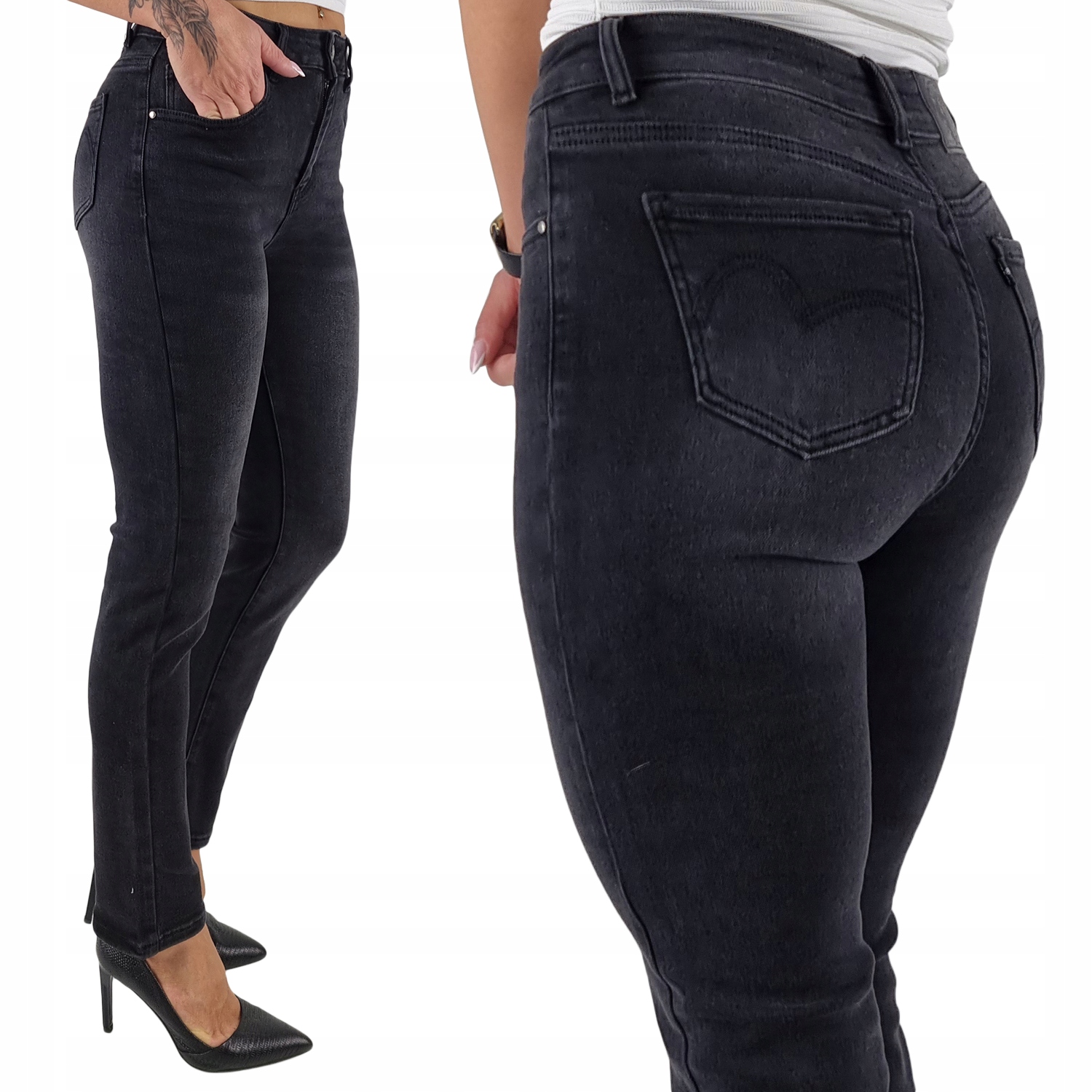 M. Sara Damskie Spodnie Modelujące Dopasowane Black