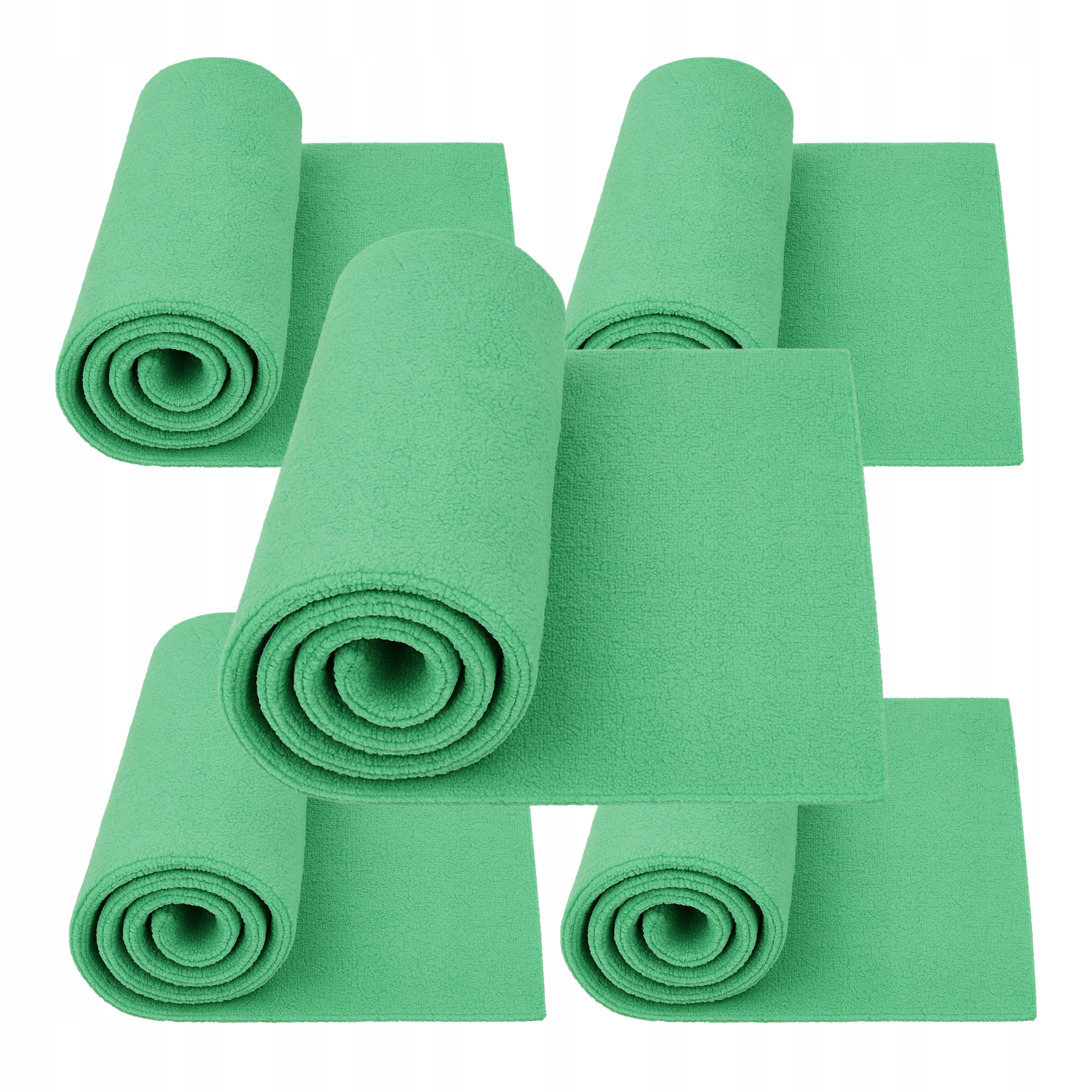 Mikrofibra 40x40cm 380GSM zielona bez obszycia do detailingu zestaw 5 sztuk