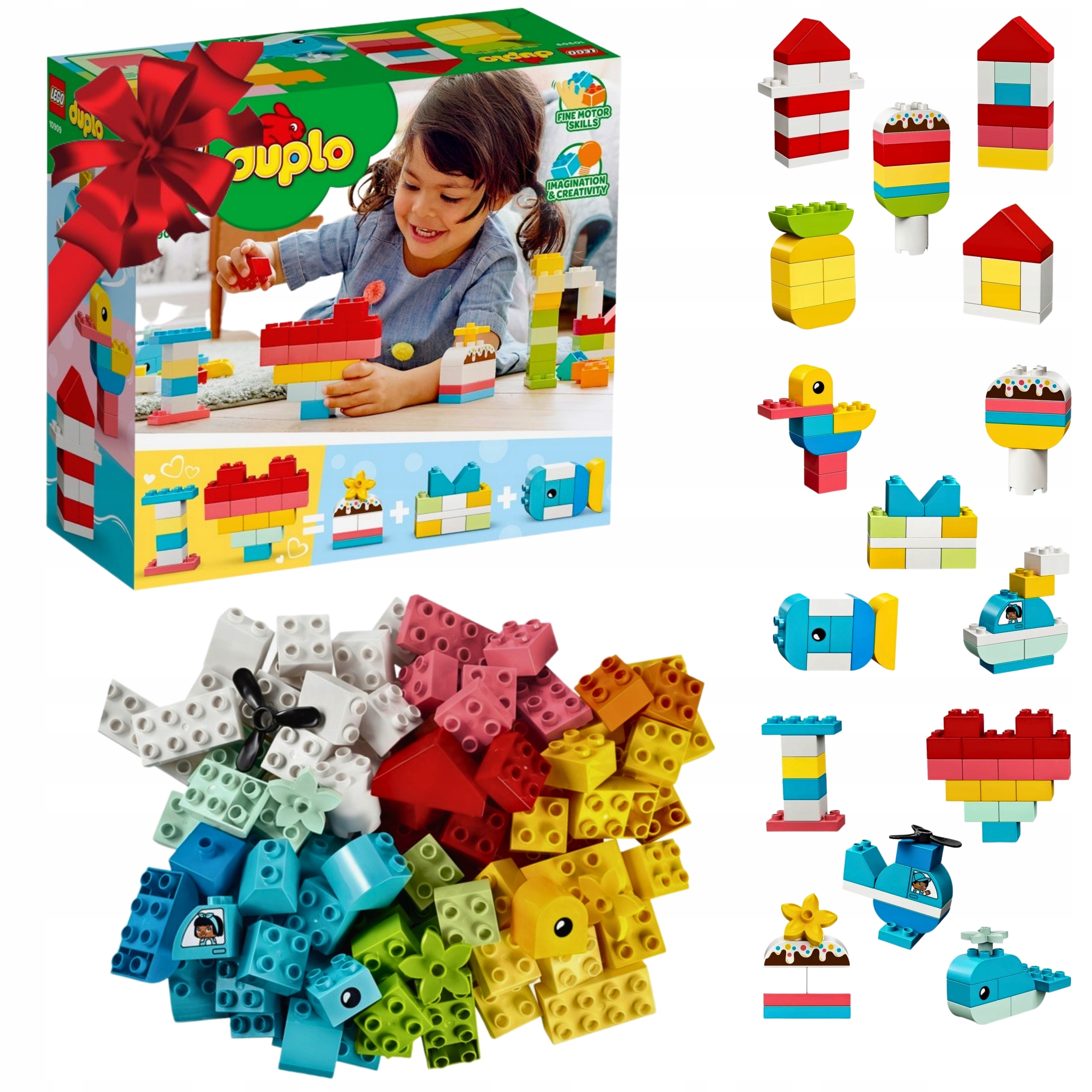 Set Lego Classic 10909 Krabička se srdíčkem Vánoce Dárek 80el Bonus
