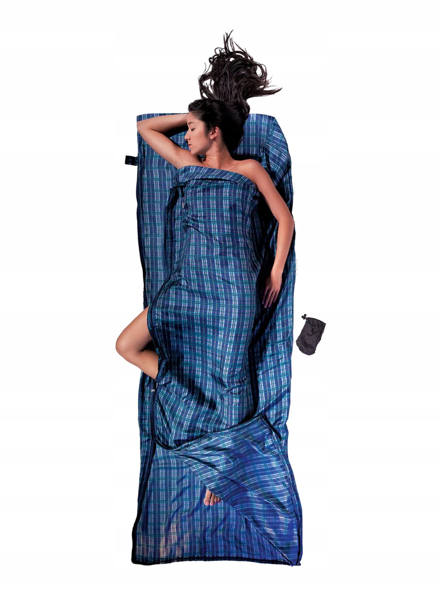 Vložka do spacáku Cocoon TravelSheet Coupler Silk checked silk