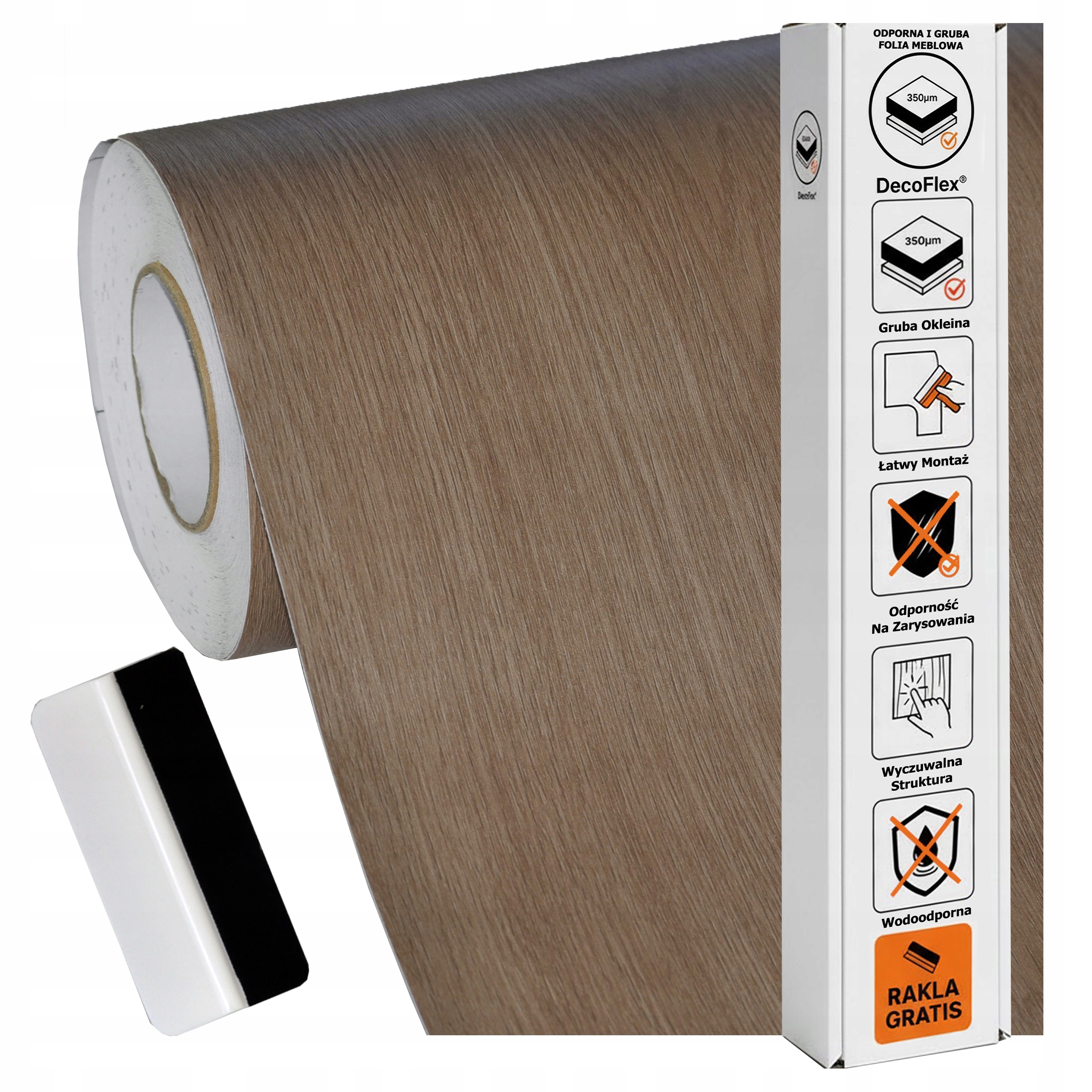 Nábytková dýha Samolepicí 60x500 cm Pracovní deska Dveře Silná struktura Dřevo