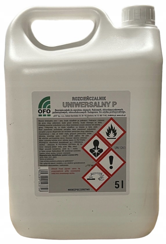 ROZCIEŃCZALNIK ROZPUSZCZALNIK UNIWERSALNY P OFO 5L