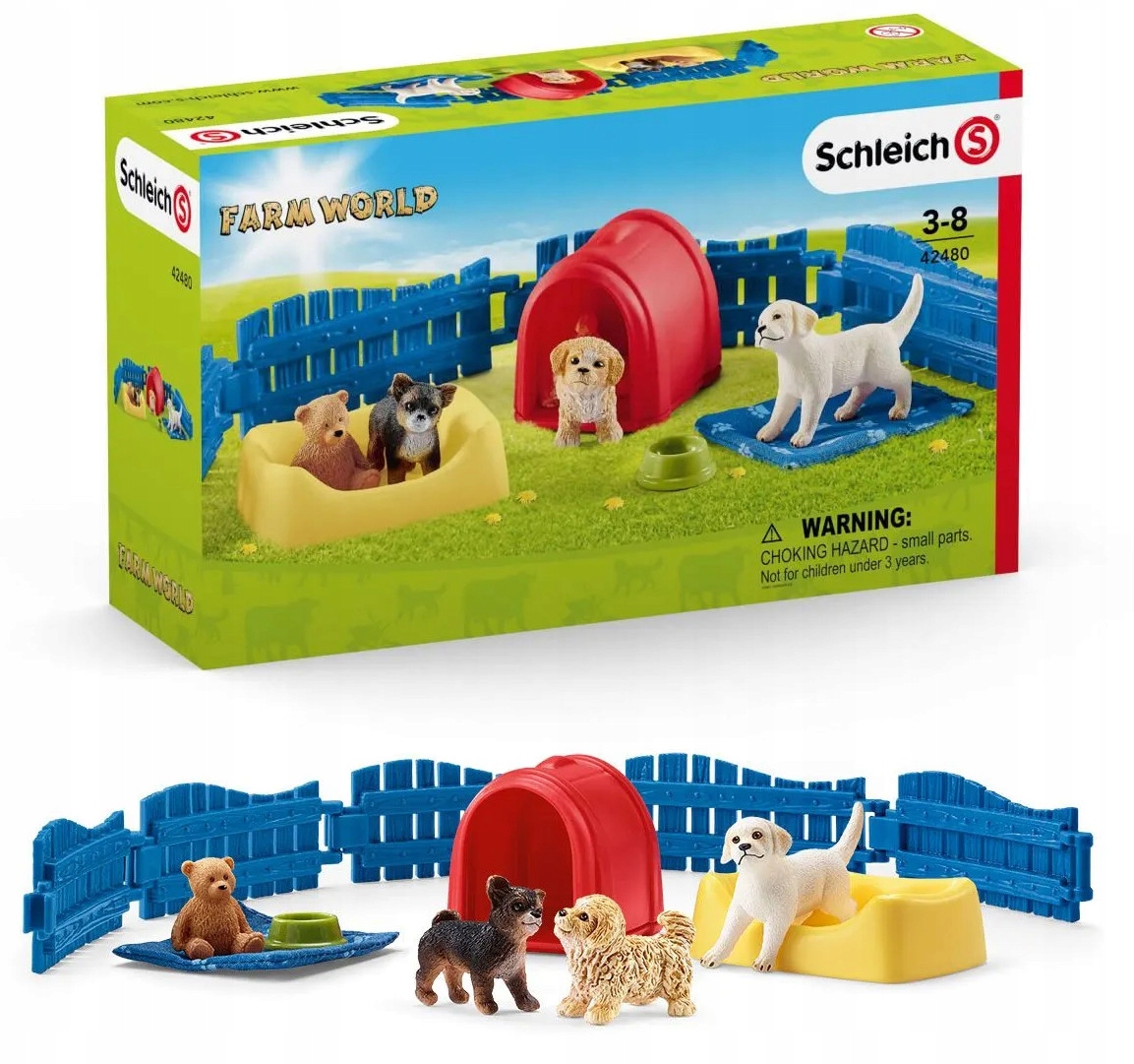 

Schleich 42480 Kojec dla szczeniąt psów Farm World