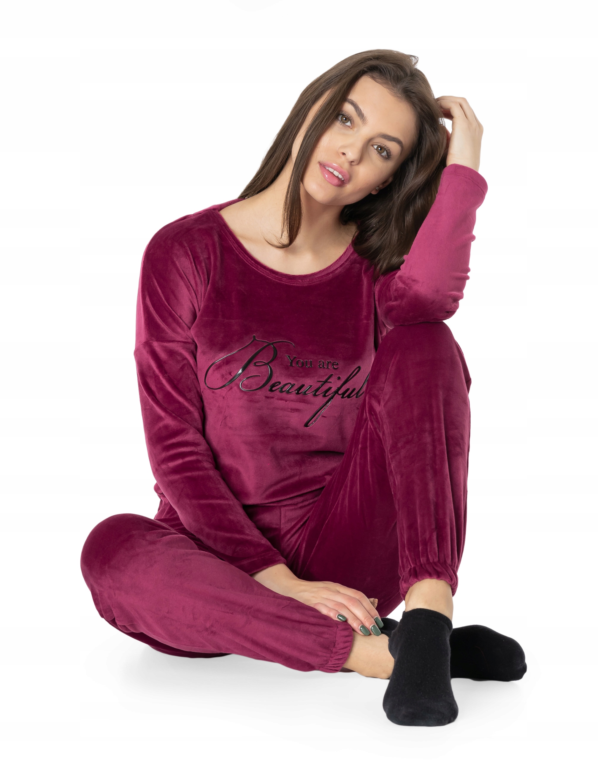 

Komplet Dresowy Dres z Weluru Damski 2w1 3701-1 M