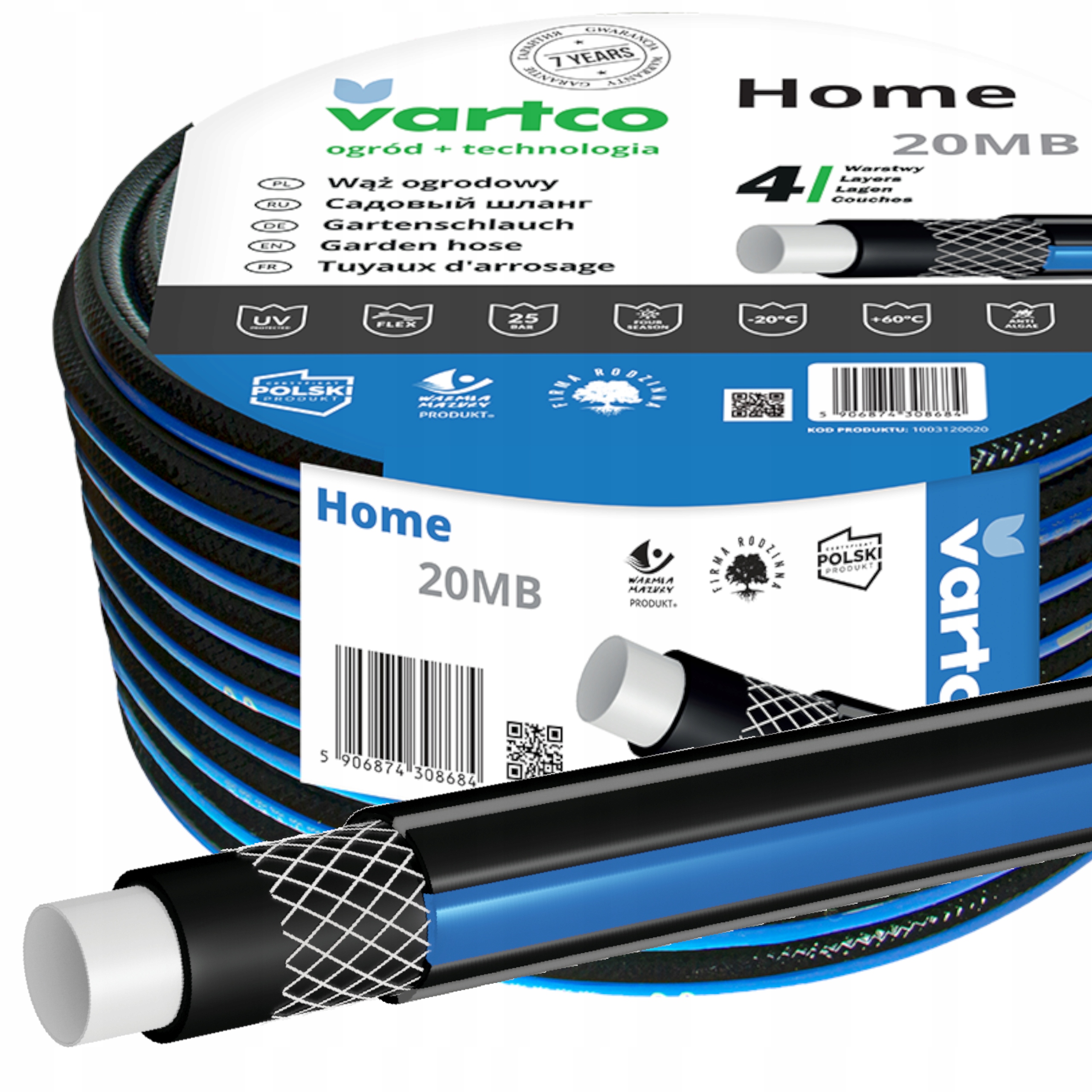 

Wąż Ogrodowy 4 Warstwowy 3/4'' 20MB Home