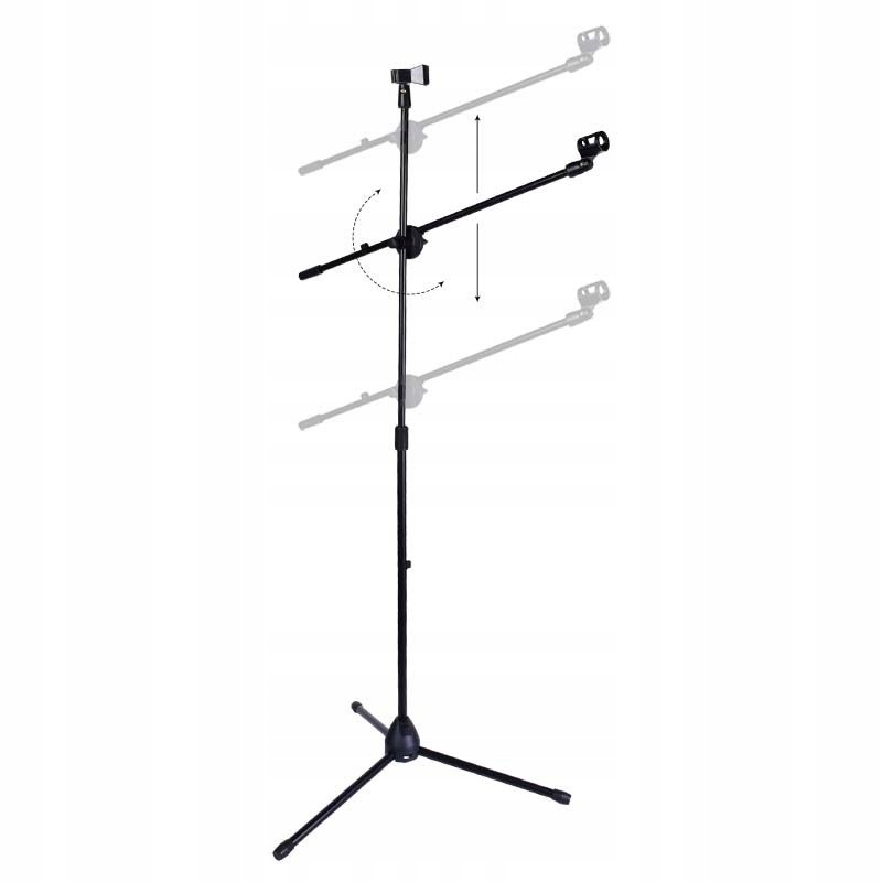 STATYW MIKROFONOWY ŁAMANY UCHWYT STOJAK NA 2 MIKROFONY DWA KOSZYKI METALOWY Typ statyw
